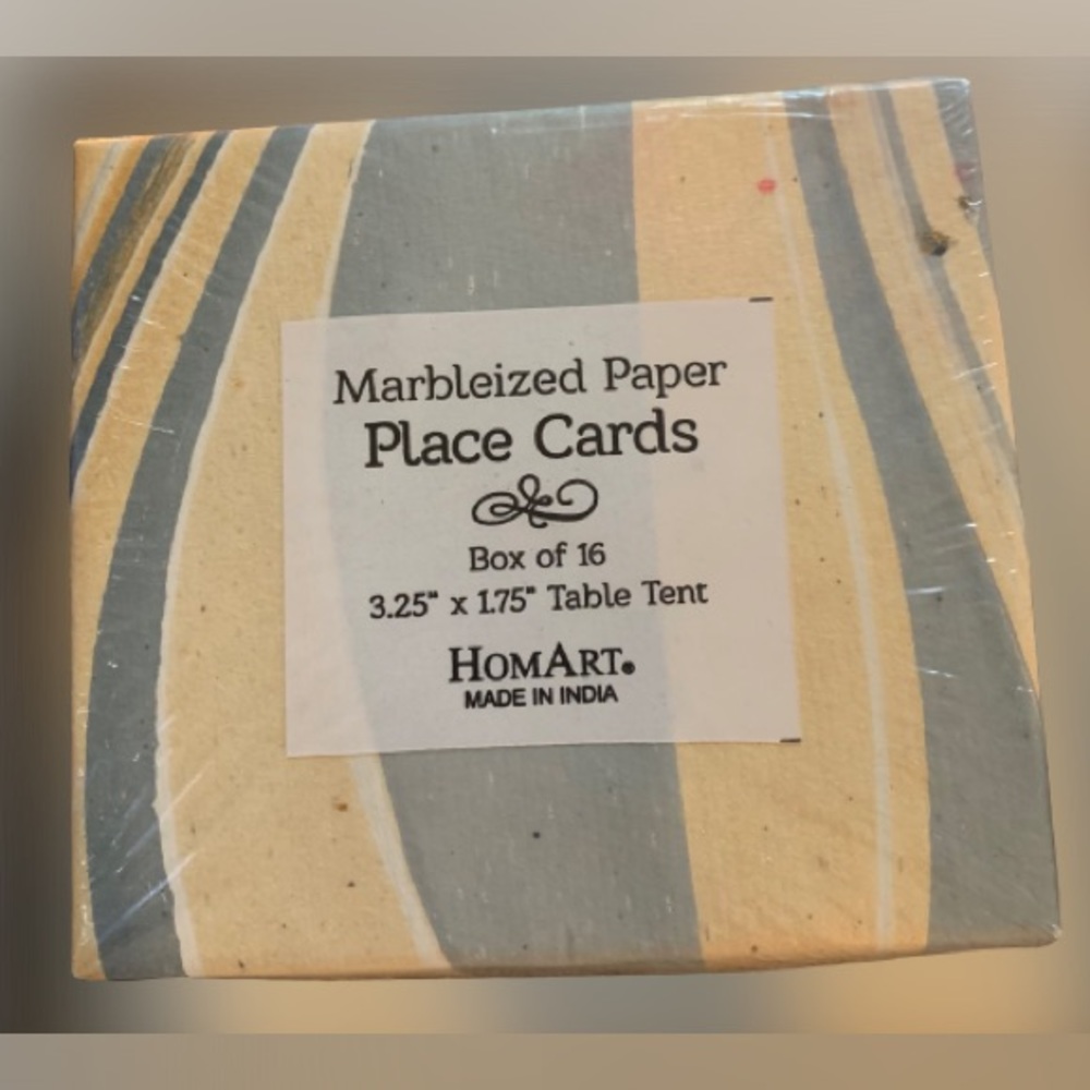 Marbleized Paper Place Cards, Box of 16